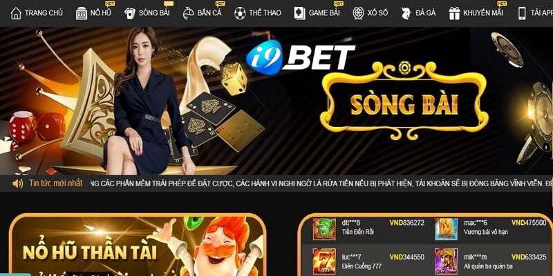 Đa dạng thể loại game bài casino I9bet